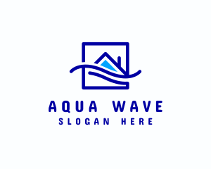 Beach Coast House Wave logo design