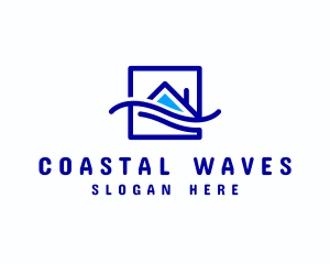 Beach Coast House Wave logo design