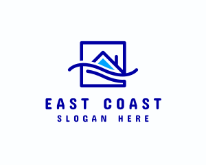 Beach Coast House Wave logo design