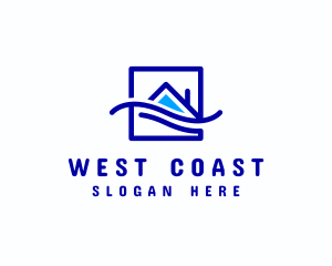 Beach Coast House Wave logo design