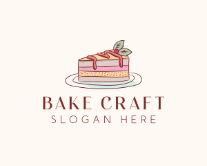 Cherry Cake Slice logo design