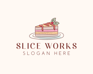Slice - Cherry Cake Slice logo design