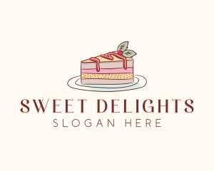 Cherry Cake Slice logo design