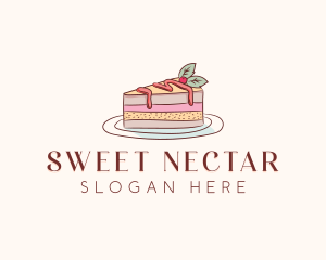 Cherry Cake Slice logo design