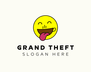 Grin - Happy Emoji Coffee logo design