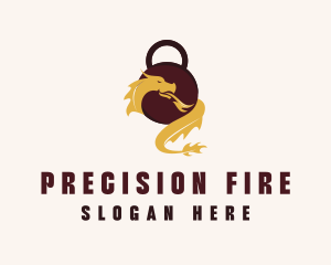 Fire Dragon Kettlebell logo design