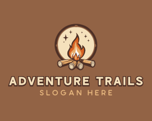 Camping Bonfire Outdoor logo design