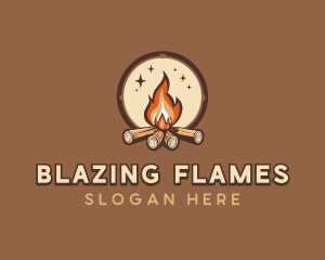 Camping Bonfire Outdoor logo design