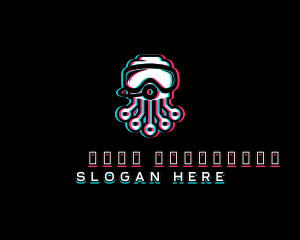 Glitch Octopus Esports logo design