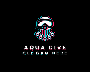 Glitch Octopus Esports logo design