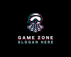 Glitch Octopus Esports logo design