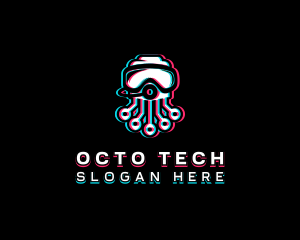 Glitch Octopus Esports logo design