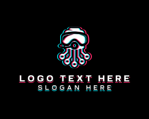 Octopus - Glitch Octopus Esports logo design