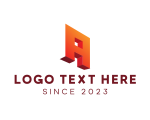 3d Printing - Modern Tech 3D Letter A logo design