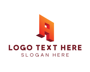 Modern Tech 3D Letter A Logo