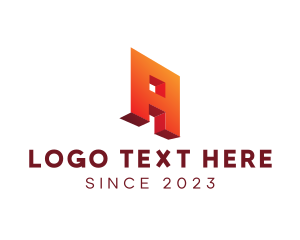 Wall - Modern Tech 3D Letter A logo design