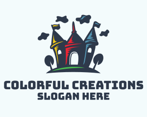 Crayon Cartoon Castle logo design