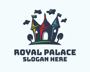 Crayon Cartoon Castle logo design