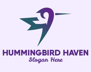 Gradient Hummingbird Aviary  logo design