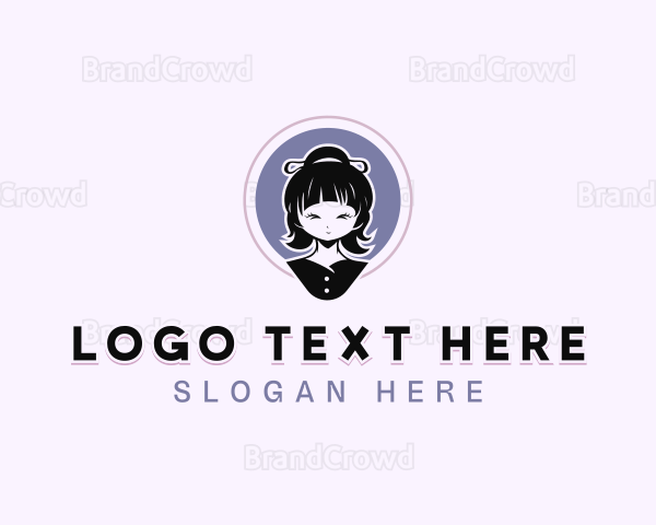 Manga Cosplay Girl Logo