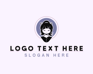 Girl - Manga Cosplay Girl logo design