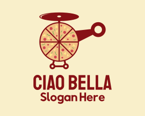 Italian - Pizza Delivery Helicopter logo design