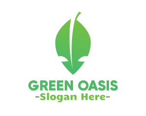 Green Alien Leaf logo design