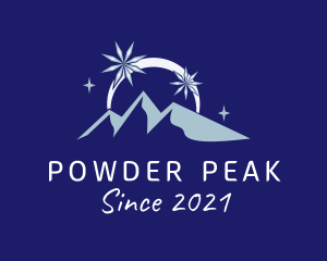 Ski - Snowflake Mountain Peak logo design