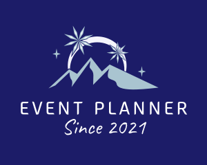Eco Friendly - Snowflake Mountain Peak logo design
