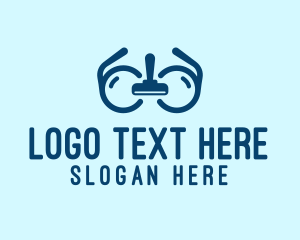 Window Cleaning - Clean Eyeglasses Squeegee logo design