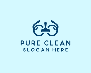 Clean Eyeglasses Squeegee logo design