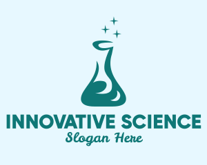 Science - Science Flask Sparkle logo design