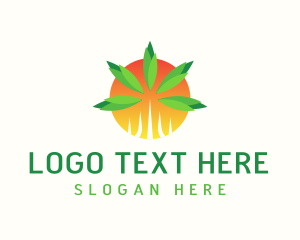 Sun - Marijuana Leaf Vape logo design