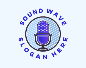 Audio - Microphone Audio Podcast logo design