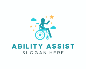 Handicap - Human Wheelchair Seat logo design