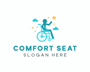 Human Wheelchair Seat logo design