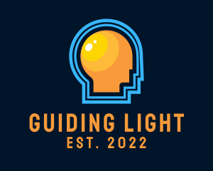 Thinking Head Lightbulb logo design