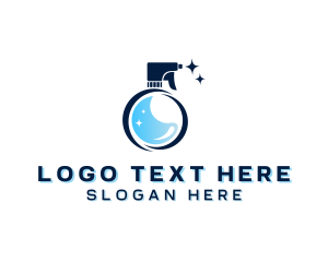 Cleaner - Cleaning Spray Bottle Disinfection logo design