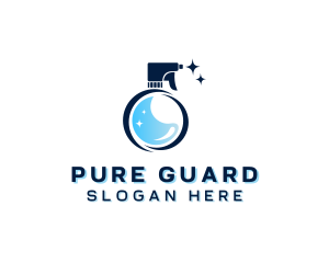 Cleaning Spray Bottle Disinfection logo design