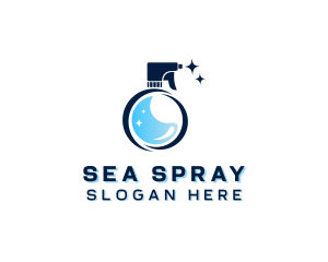 Cleaning Spray Bottle Disinfection logo design