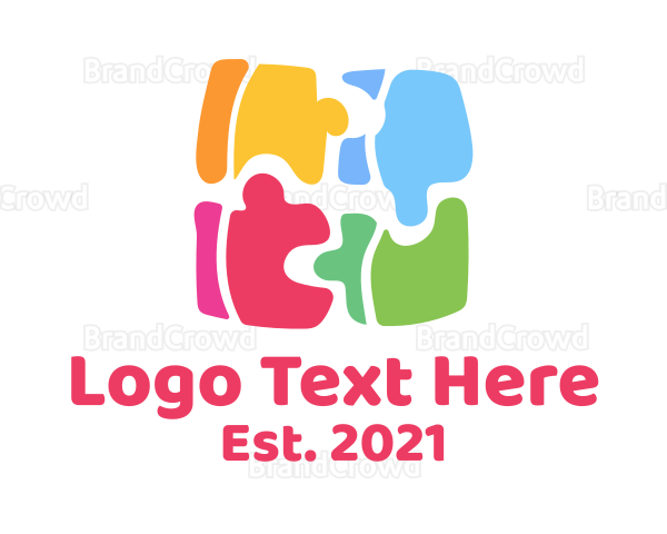 Multicolor Preschool Puzzle Logo