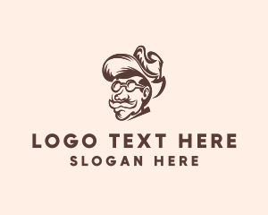 Grandfather - Cowboy Man Character logo design