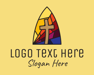 Stained - Colorful Church Mosaic logo design