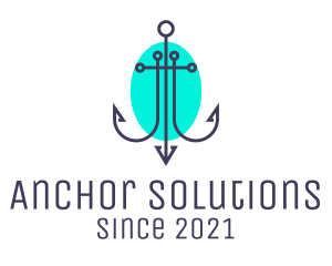 Minimalist Marine Anchor logo design