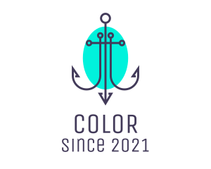 Fisherman - Minimalist Marine Anchor logo design