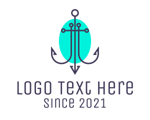 Hook - Minimalist Marine Anchor logo design