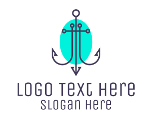 Minimalist Marine Anchor Logo