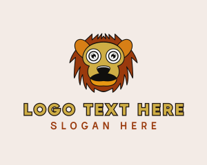 Preschool - Cartoon Animal Lion logo design