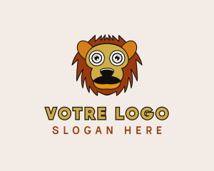 Preschool - Cartoon Animal Lion logo design