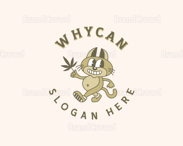 Cat Hemp Weed Logo